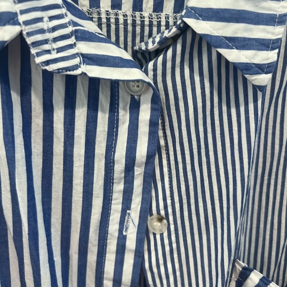 She and Sky Blue and White Striped Button Down Tunic or Swimsuit Cover Size 2X - Picture 3 of 5